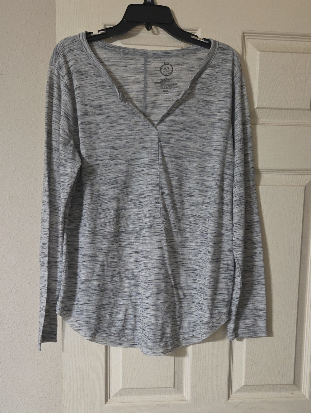Maurices Heather Gray Long Sleeve V-Neck Top XXL